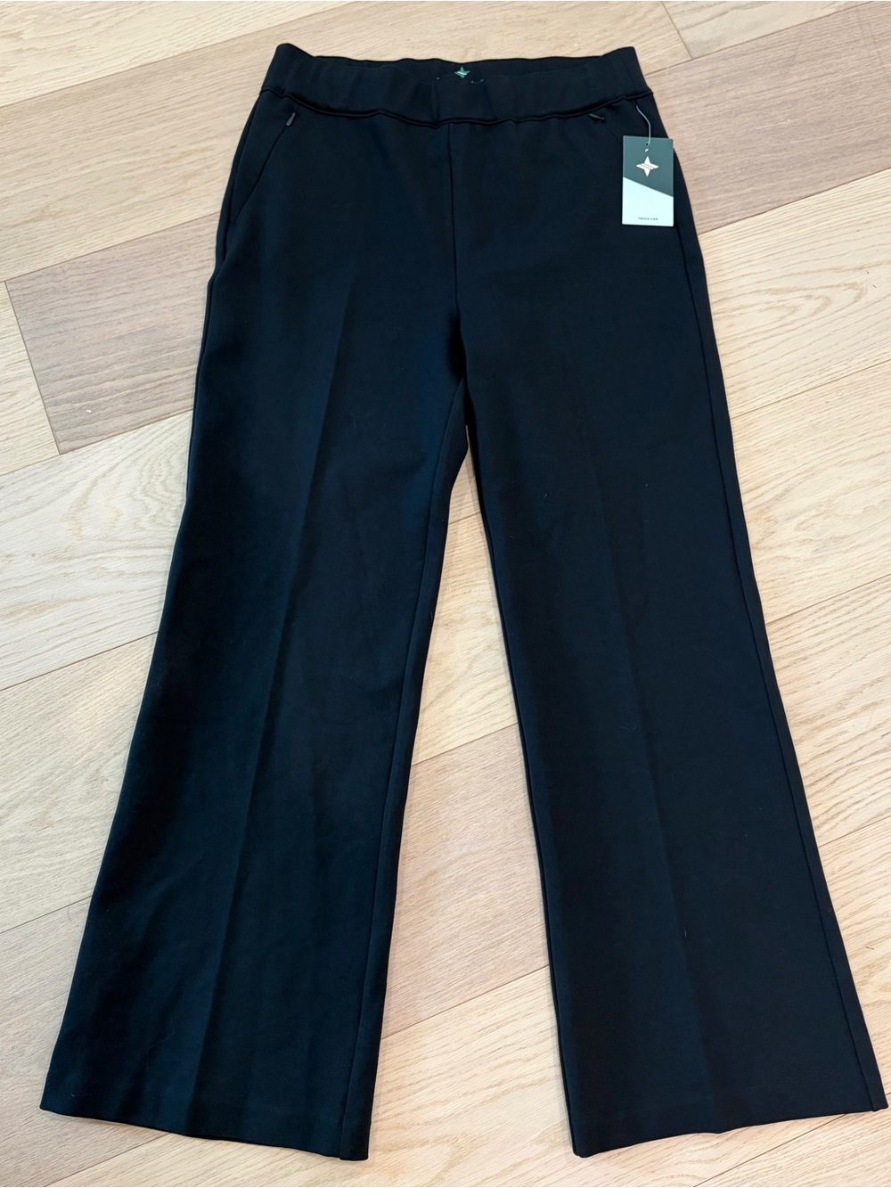 NWT Tuckernuck Black wide leg dress pants stretch pull on women